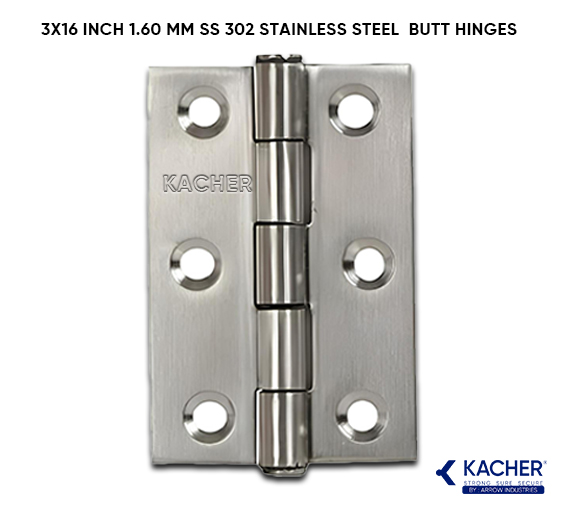 Premium SS 302 stainless steel door butt hinge – 3x16 inch