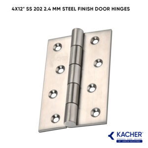 Kacher 4x12 inch SS 202 concealed head hinge with a stainless steel finish and welded construction.